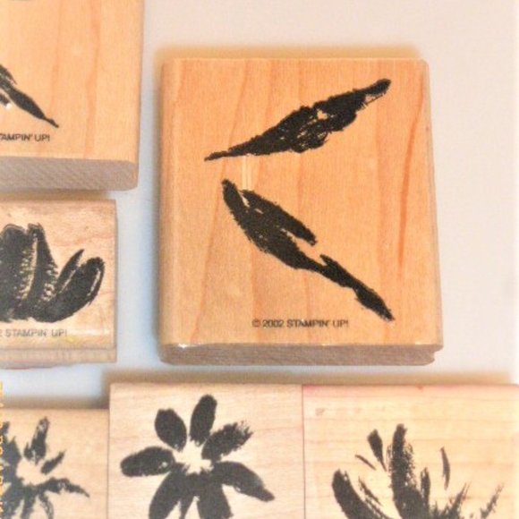 8x Lot of STAMPS 2002 by Stampin' UP Scrapbook Stamp Abstract Flower Handmade - Picture 2 of 12